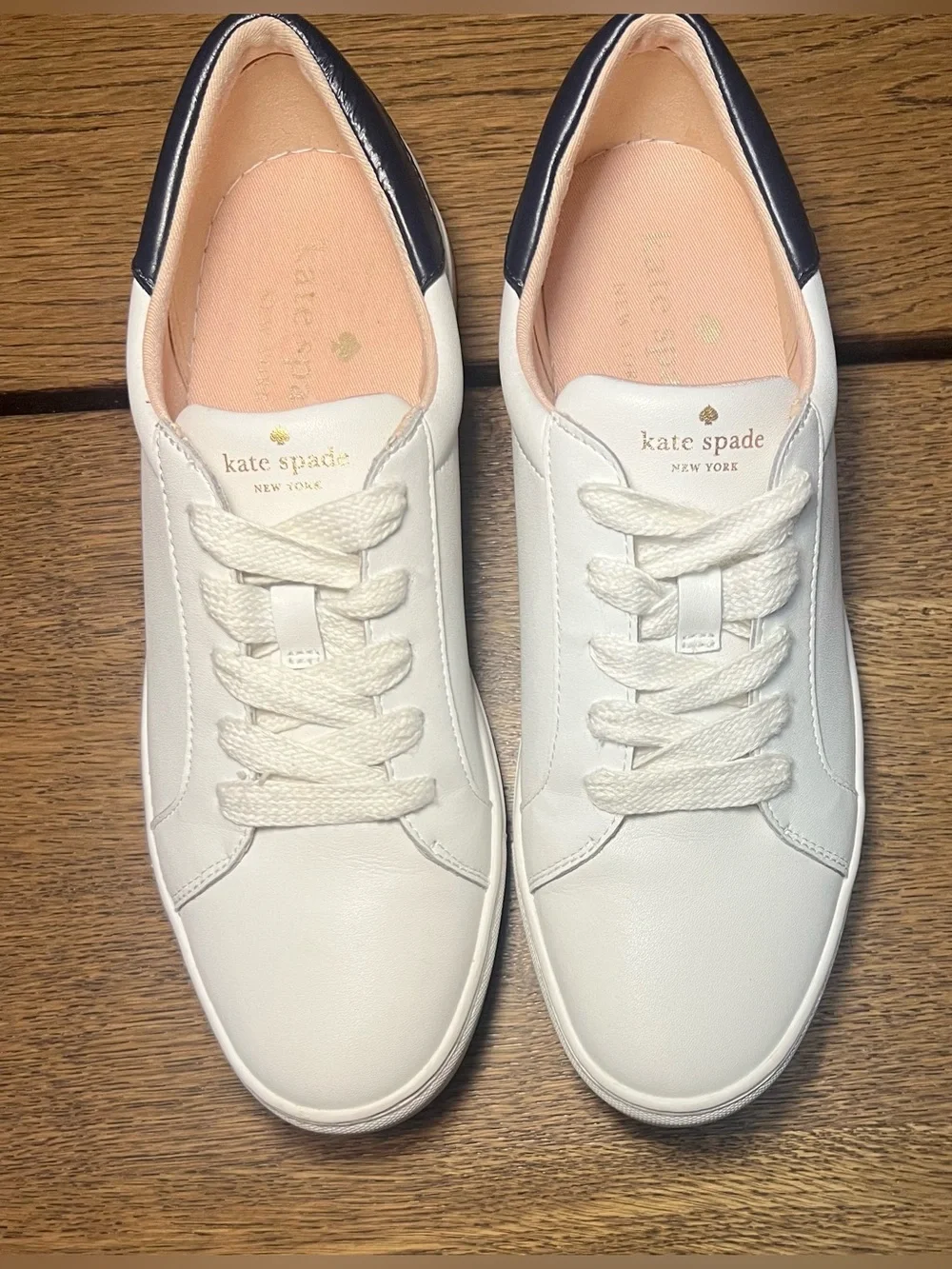 Kate Spade Alanna Action Leather Ladies Sneakers SZ. 10 White/Blue - Picture 7 of 10